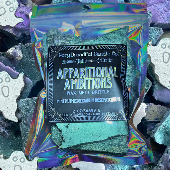 Apparitional Ambitions Wax Melt Brittle: Mint Nutmeg Geranium Rose Patchouli - Picture 3 of 10